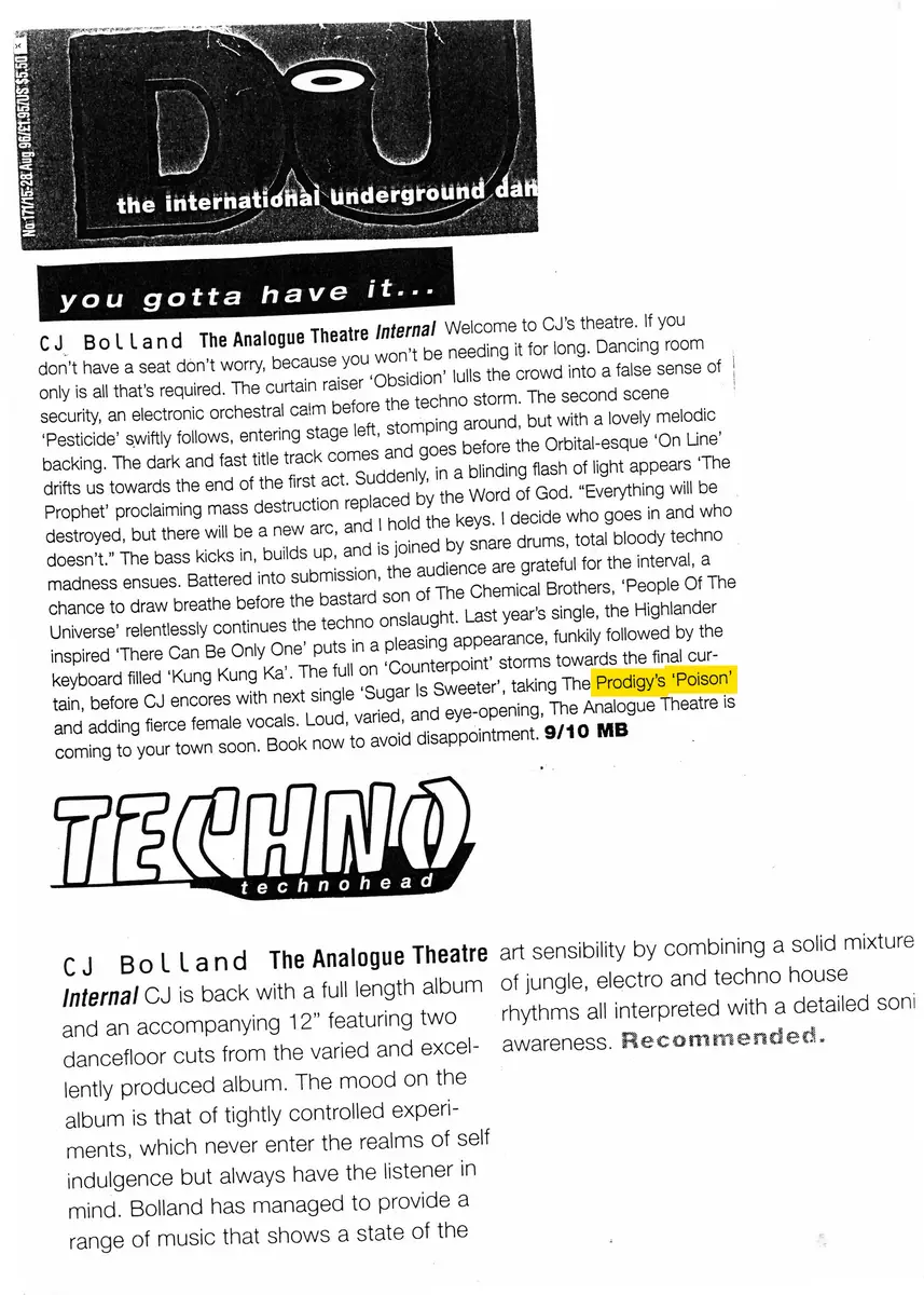 The Analogue Theatre — DJ Magazine · 1996