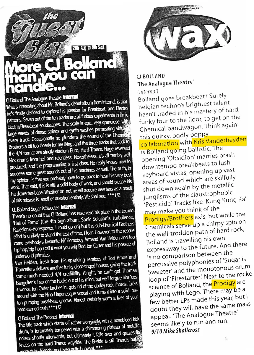 More CJ Bolland than you can handle — Wax · 1996